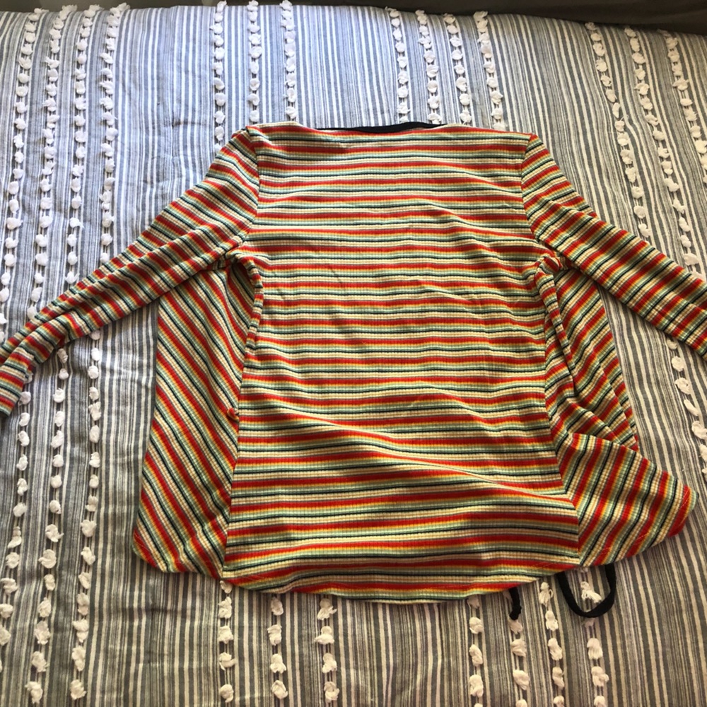 Striped Wrap Top - Picture 2 of 2